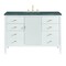 James Martin Vanities 48'' Vanity, Bright White w/ 3 CM Parisien Bleu Quartz Top 485-V48-BW-3PBL - alternate 1